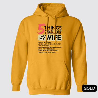 Funny 5 Things You Should Know About My Wife Hoodie